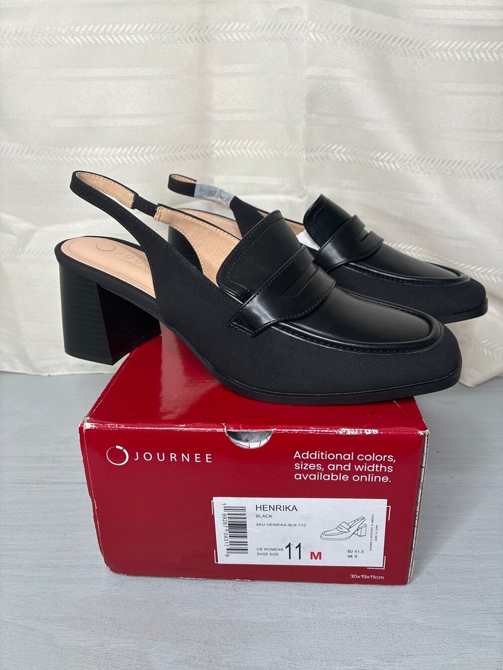 Journee Collection Henrika Moc Toe Square Toe Pumps Black Size 11M